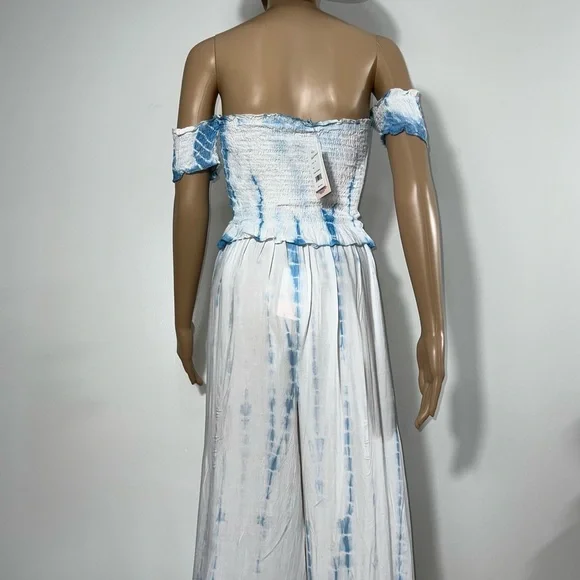 Kiwi & Punch Off The Shoulder Crop Top With Slit Wide Leg Pants set Size L - Picture 5 of 13